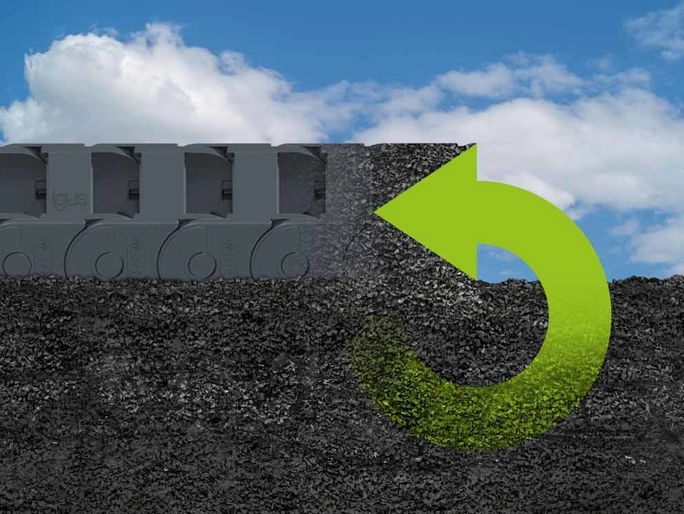 Economia circolare: igus realizza la prima catena portacavi interamente con materiale riciclato