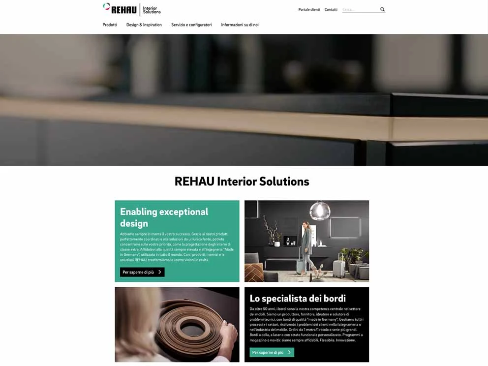 REHAU Interior Solutions: nuovo sito web, punto di riferimento digitale per i produttori di mobili
